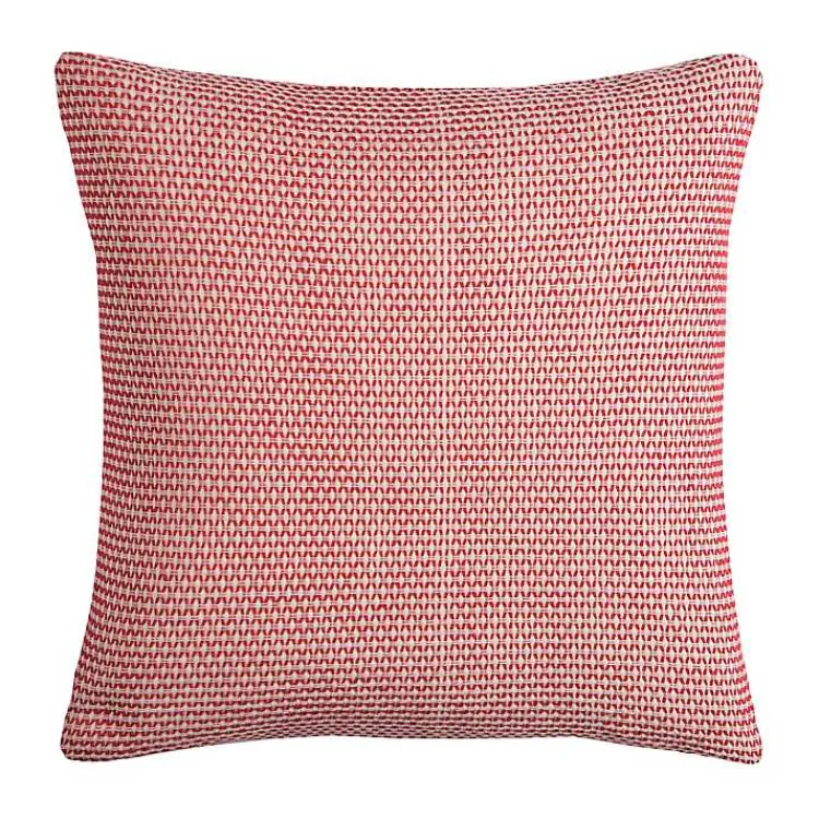 Pillows>Kirklands Home Red and Ivory Geometric Pillow, 22 in.