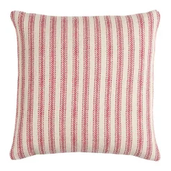 Christmas Pillows>Kirklands Home and Natural Ticking Stripe Pillow Red