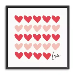Valentines Day Decorations>Kirklands Home Red and Pink Hearts Freamed Canvas Art Print