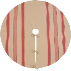 Christmas Tree Skirts & Collars>Kirklands Home Red and Tan Striped Tree Skirt