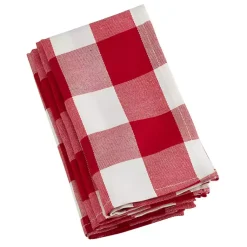 Kirklands Home Red and White Buffalo Check Napkins, Set of 4