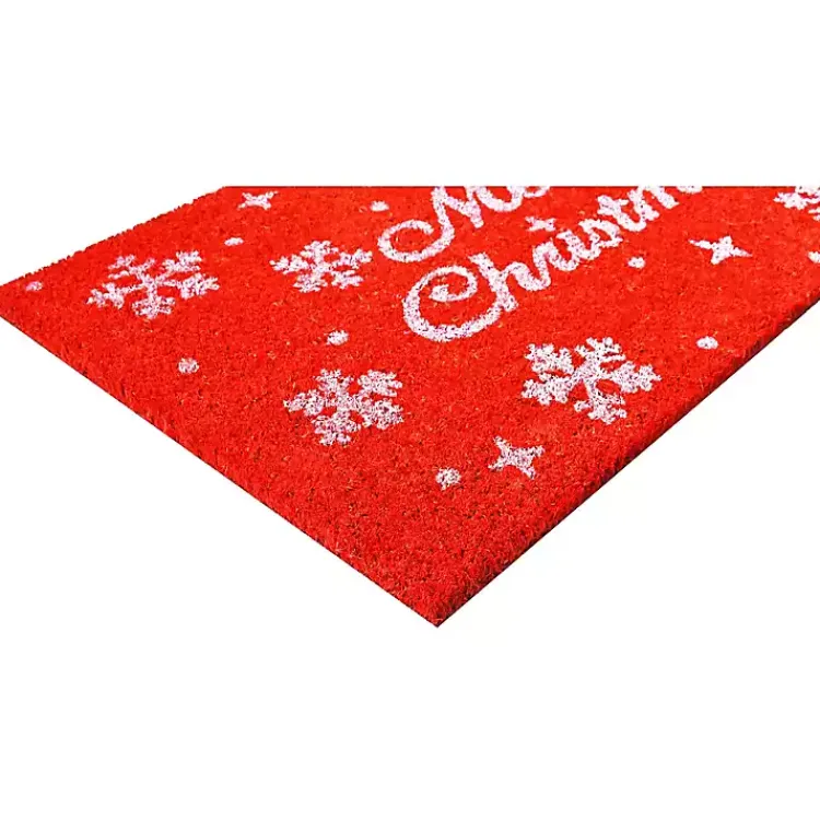 Outdoor Christmas Decorations>Kirklands Home Red and White Merry Christmas Snowflake Doormat