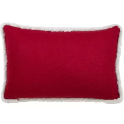 Christmas Pillows>Kirklands Home Red and White Merry Happy Christmas Lumbar Pillow