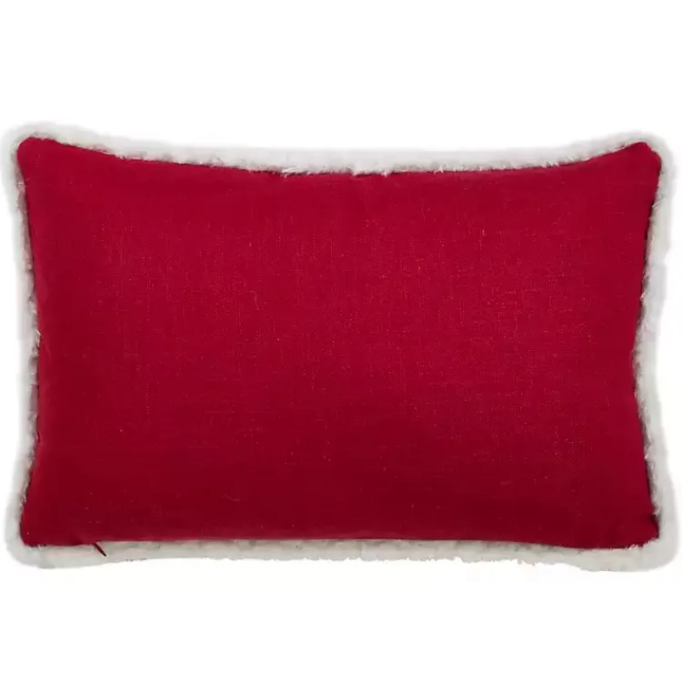Christmas Pillows>Kirklands Home Red and White Merry Happy Christmas Lumbar Pillow