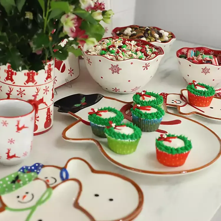 Kirklands Home Red and White Nesting Christmas Bowls, Set of 3 Best