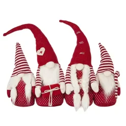 Christmas Decorations>Kirklands Home Red and White Plush Gnome Decoration