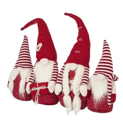 Christmas Decorations>Kirklands Home Red and White Plush Gnome Decoration
