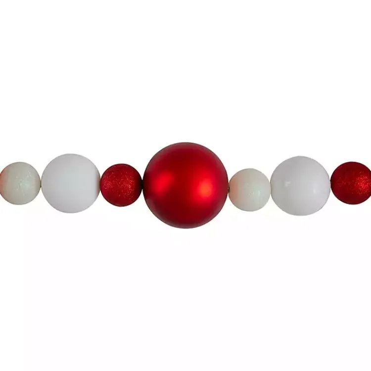 Christmas Tree Decorations>Kirklands Home Red and White Shatterproof Ornament Tree Garland