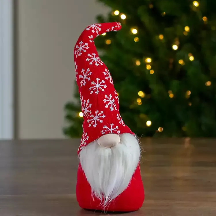 Christmas Decorations>Kirklands Home Red and White Snowflake Christmas Gnome