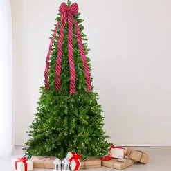 Christmas Tree Decorations>Kirklands Home Red and White Striped Bow Tree Topper