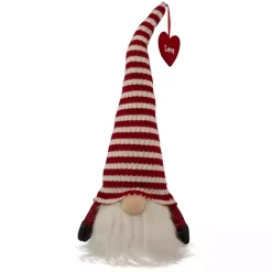 Valentines Day Decorations>Kirklands Home Red and White Striped LED Valentine Gnome