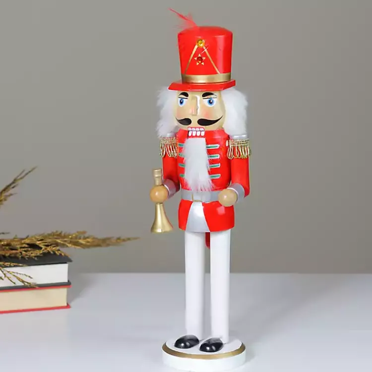 Christmas Decorations>Kirklands Home Red and White Wooden Nutcracker