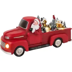 Christmas Decorations>Kirklands Home Red Animated Santa Truck, 10.5 in.