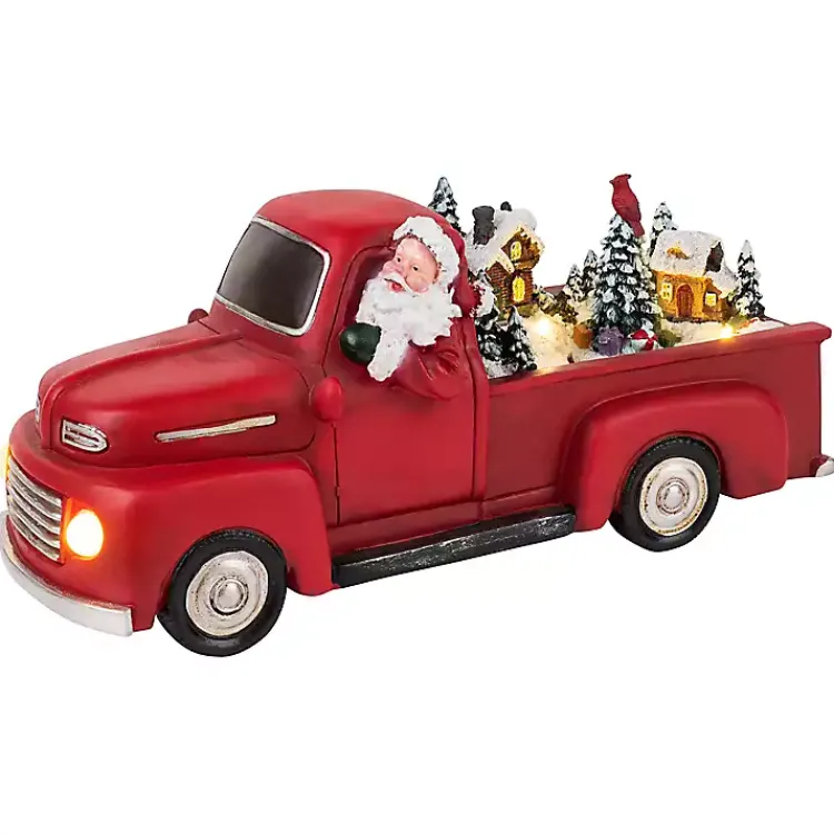 Christmas Decorations>Kirklands Home Red Animated Santa Truck, 10.5 in.