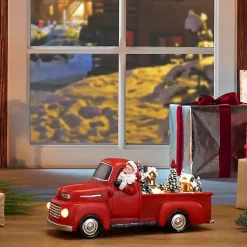 Christmas Decorations>Kirklands Home Red Animated Santa Truck, 10.5 in.