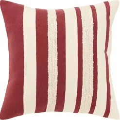 Pillows>Kirklands Home Red Asymmetrical Linear Throw Pillow