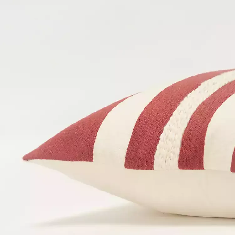 Pillows>Kirklands Home Red Asymmetrical Linear Throw Pillow