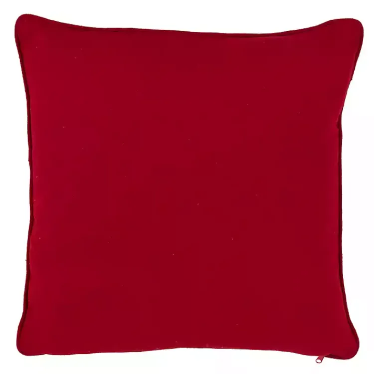 Pillows>Kirklands Home Red Back White Snowy Snowflake Christmas Pillow