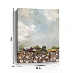 Kirklands Home Red Barn and Field of Flowers Canvas Art Print Multicolor Discount