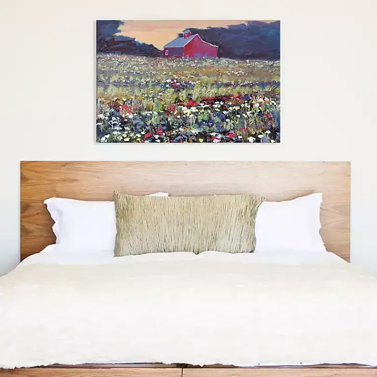 Kirklands Home Red Barn and Flowers Canvas Art Print Best