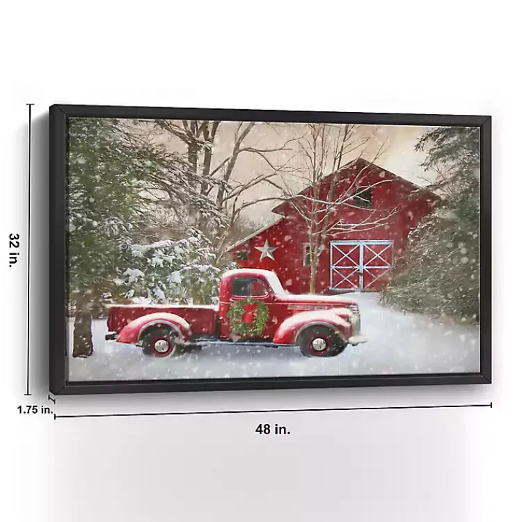 Christmas Art & Wall Decor>Kirklands Home Red Barn Rustic Christmas Framed Wall Art
