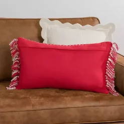 Pillows>Kirklands Home Red Basket Weave Lumbar Pillow