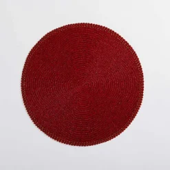 Kirklands Home Beaded Christmas Placemat Red Clearance