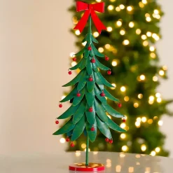 Christmas Decorations>Kirklands Home Red Bells with Bow Christmas Tree, 24 in.