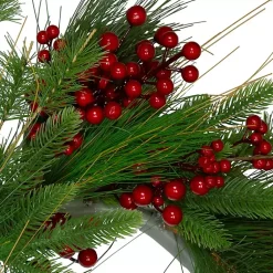 Christmas Wreaths>Kirklands Home Red Berry and Pine Mix Wreath