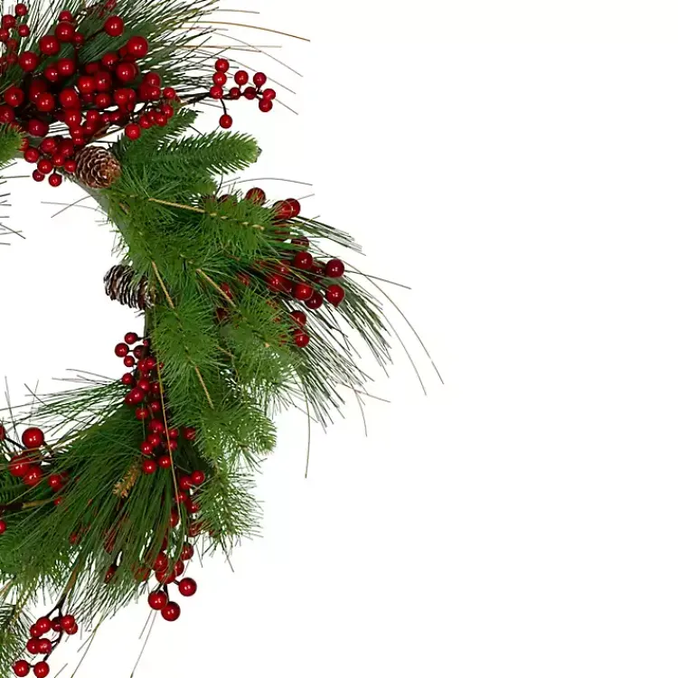 Christmas Wreaths>Kirklands Home Red Berry and Pine Mix Wreath