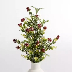 Christmas Arrangements & Garland>Kirklands Home Red Berry Boxwood Bushes, Set of 2