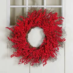 Christmas Wreaths>Kirklands Home Berry Holiday Wreath Red