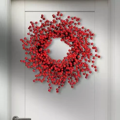 Christmas Wreaths>Kirklands Home Berry Outdoor Wreath Red