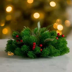 Christmas Arrangements & Garland>Kirklands Home Red Berry Pine Christmas Orb