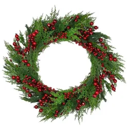 Christmas Wreaths>Kirklands Home Red Berry Pine Spiral Wreath
