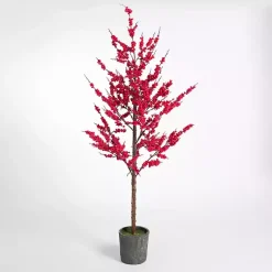 Christmas Decorations>Kirklands Home Red Berry Potted Christmas Tree, 66 in.