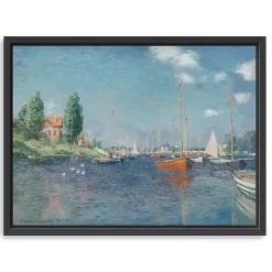 Kirklands Home Red Boats, Argenteuil Framed Canvas Art Print Blue Online