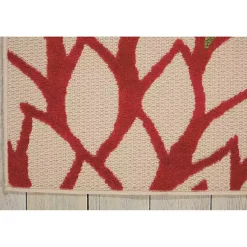 Kirklands Home Red Bright Floral Burst Outdoor Area Rug, 5x7 Outlet