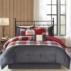Kirklands Home Red Buffalo Check King 7-pc. Comforter Set Hot