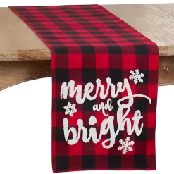 Christmas Dining & Entertaining>Kirklands Home Red Buffalo Check Merry & Bright Table Runner