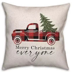 Pillows>Kirklands Home Red Buffalo Check Merry Christmas Truck Pillow
