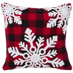 Pillows>Kirklands Home Red Buffalo Check Snowflake Christmas Pillow
