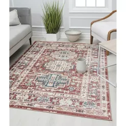 Kirklands Home Red Cardinal Sundara Gabriel Area Rug, 5x7