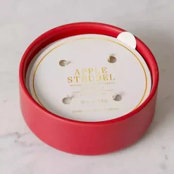 Candles>Kirklands Home Ceramic Apple Strudel 4-Wick Jar Candle Red