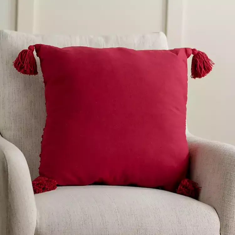 Pillows>Kirklands Home Chenille Swiss Dot Pillow, 22 in. Red