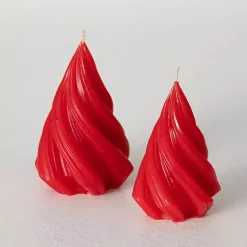 Candles>Kirklands Home Christmas Tree Kitira Candles, Set of 2 Red