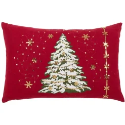 Pillows>Kirklands Home Red Christmas Tree LED Accent Pillow