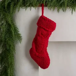 Christmas Stockings & Stocking Holders>Kirklands Home Chunky Knit Christmas Stocking Red
