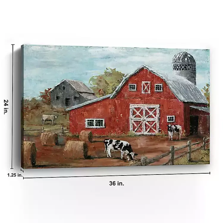 Kirklands Home Red Country Barn Giclee Canvas Art Print Multi Discount