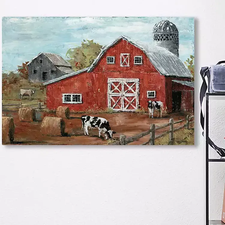 Kirklands Home Red Country Barn Giclee Canvas Art Print Multi Discount